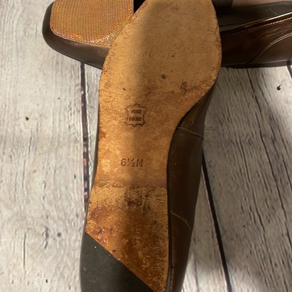 Enzo Angiolini Bronze leather flats Sz 6.5M - Picture 4 of 7